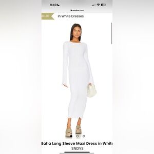 White Revolve Baha Long Sleeve Maxi Dress